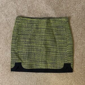 J. Crew Black and Green Mini Skirt
